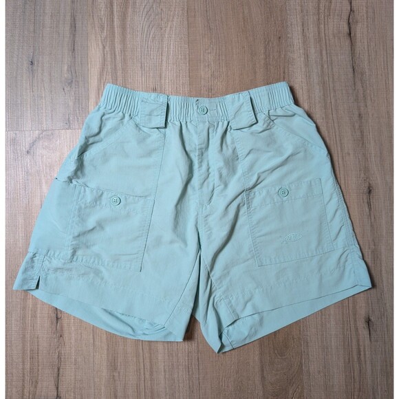 AFTCO Shorts Size 30 Cargo Pockets Seafoam Fishing Outdoors 100% Nylon Utility - Picture 1 of 11